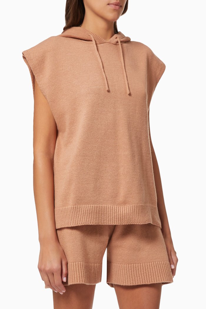 

Juno Knit Hoodie in Wool, Brown