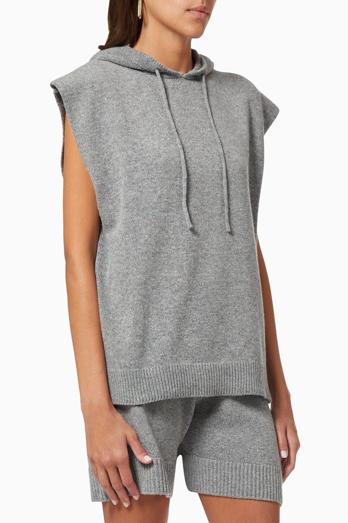 

Juno Knit Hoodie in Wool, Grey