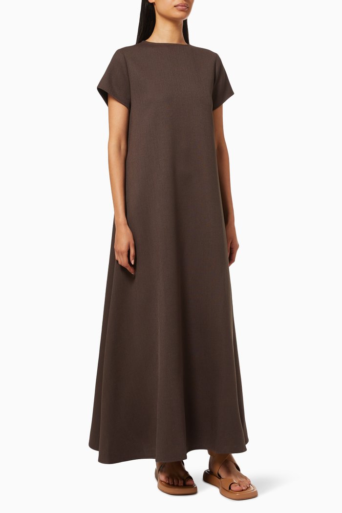 

Dakota A-line Dress in Cady Fabric, Brown