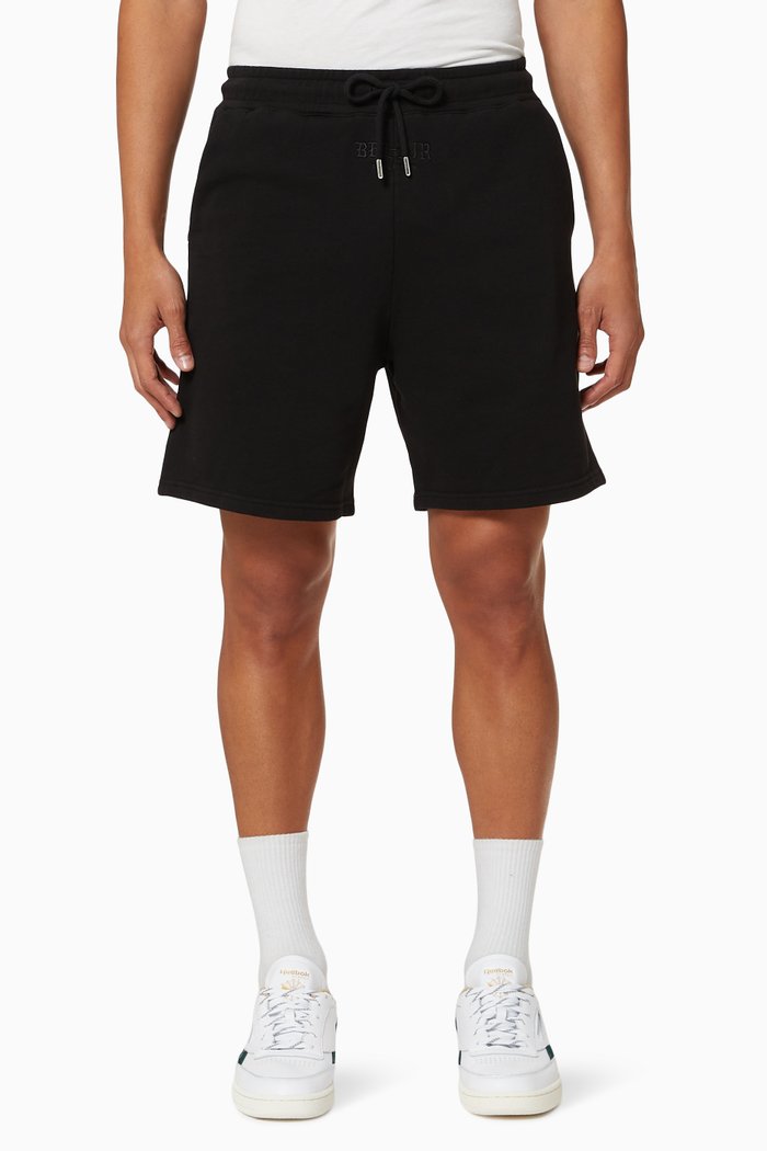 

Gothic Font Shorts in Fleece, Black