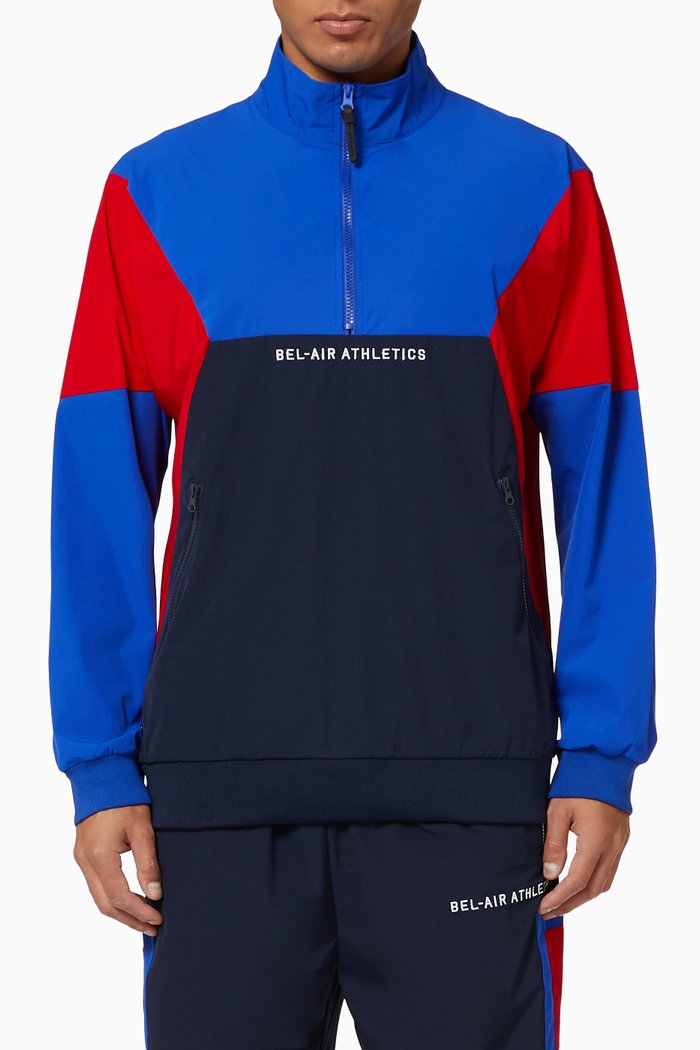 

Colour Block Windbreaker in Nylon, Blue