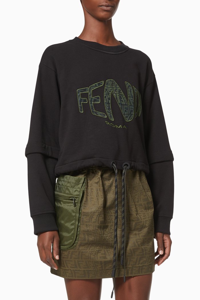 

Fisheye Logo Sweatshirt in Cotton Jersey, Black