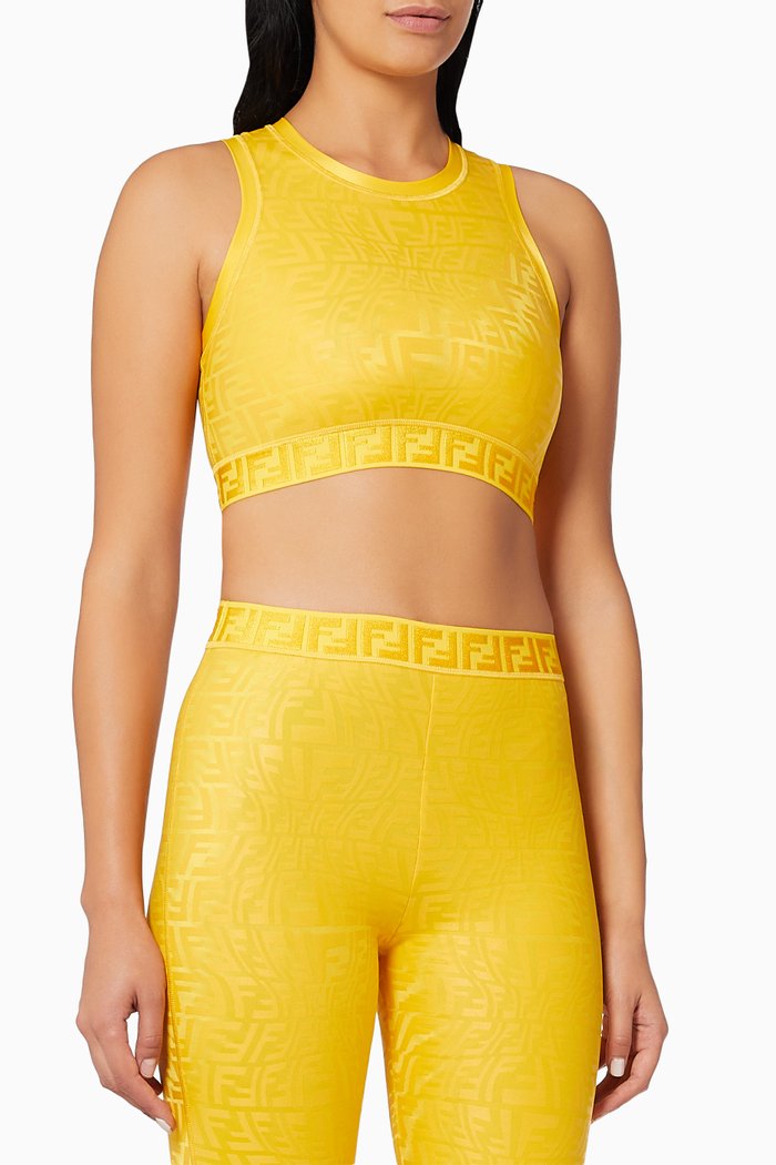 

Fisheye Crop Top in Lycra®, Yellow
