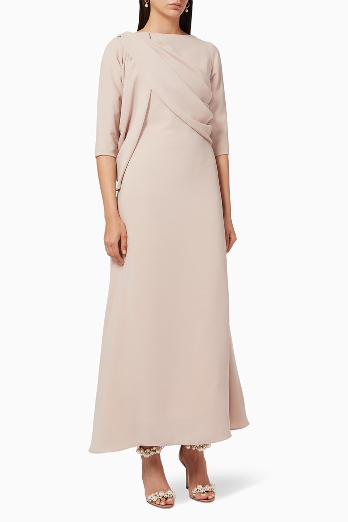 

Zaara Drape Dress, Neutral