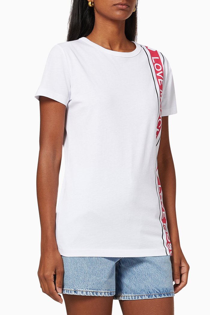 

Logo Tape T-shirt in Cotton, White