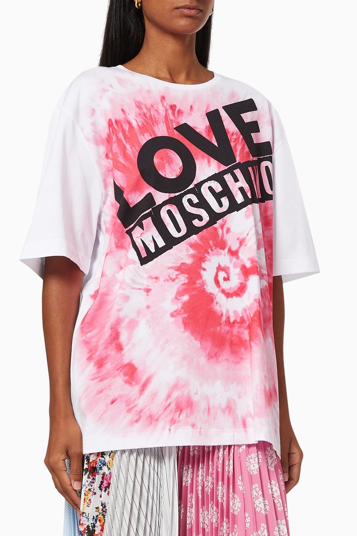 

Logo Tie Dye Oversized T-shirt in Cotton, White