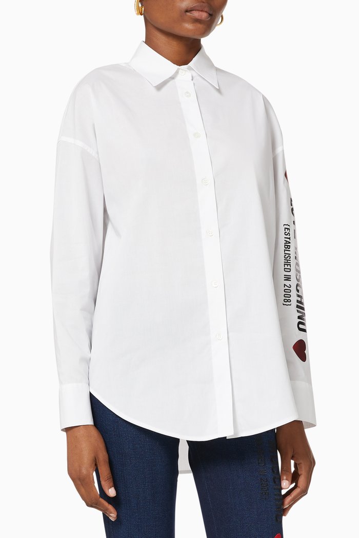 

Logo Print Cotton Shirt, White
