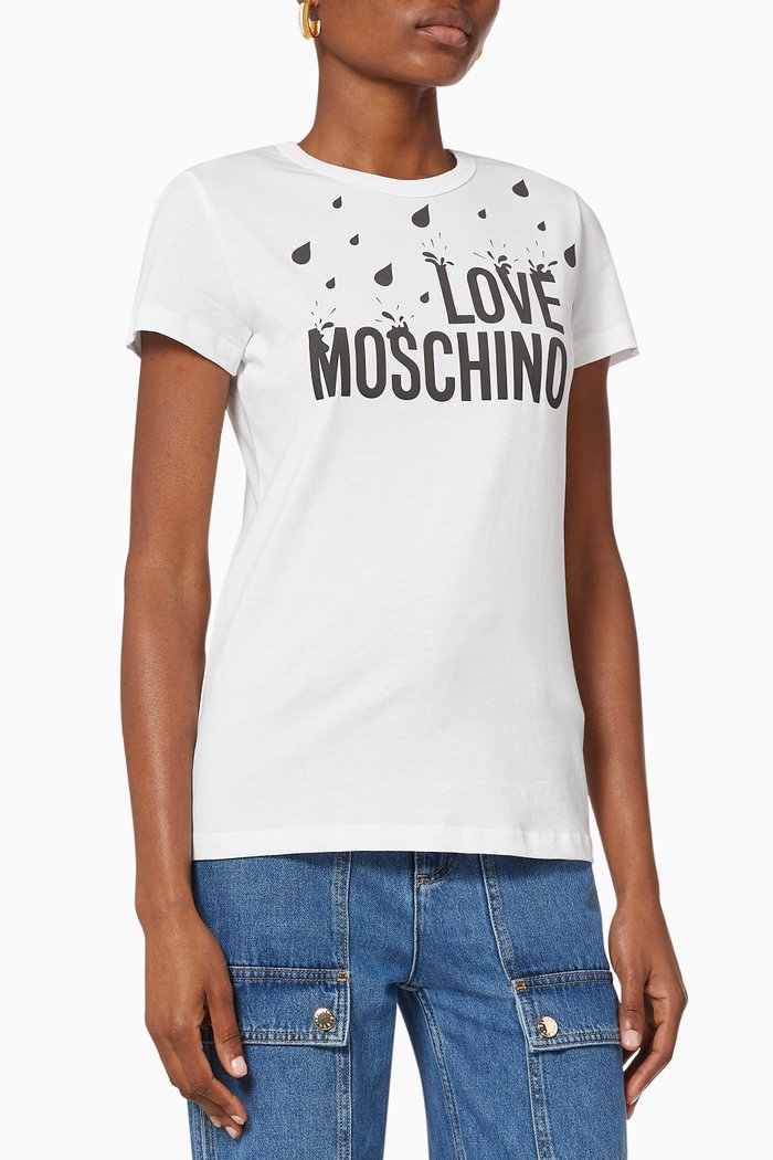 

Droplet Logo Cotton T-Shirt, White