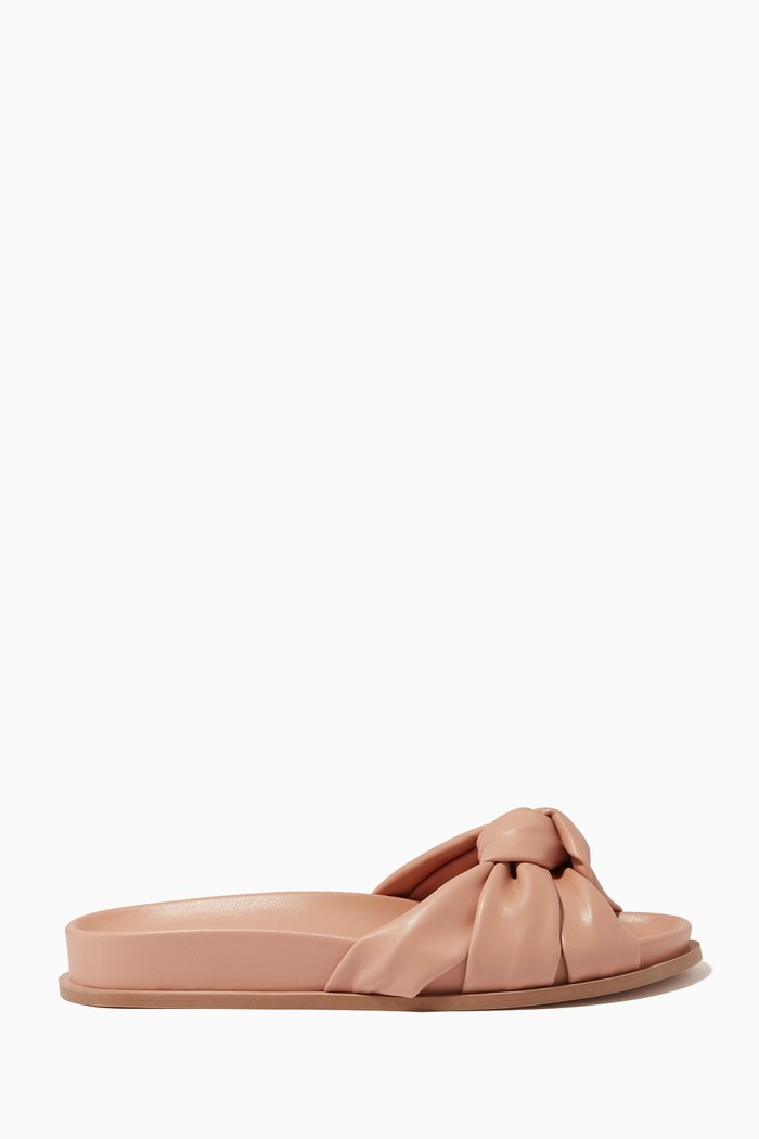 

Raffaella Flat Slides in Nappa Vegan Leather, Pink