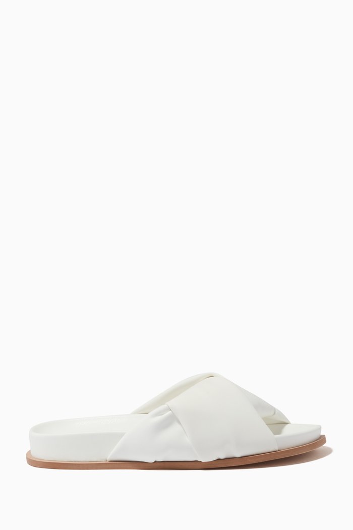 

Patty Flat Slides in Nappa Vegan Leather, White