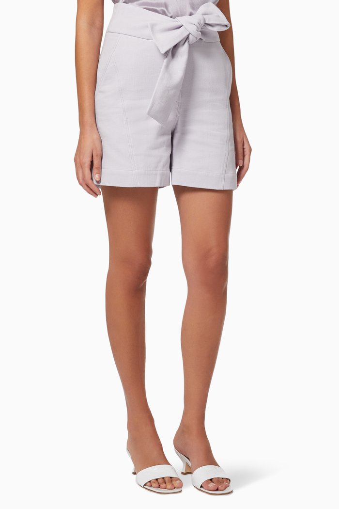 

Star Paperbag Belt Shorts, Purple