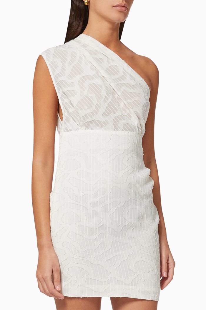 

Roxanie One-shoulder Printed Dress, Neutral