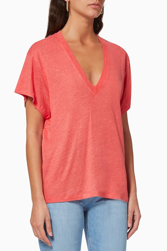 

Heloise T-shirt in Linen, Pink