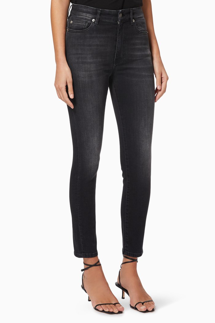 

Track Skinny Washed Jeans, Black
