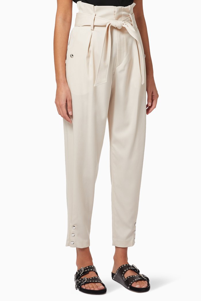 

Borcie Paperbag Waist Trousers, Neutral