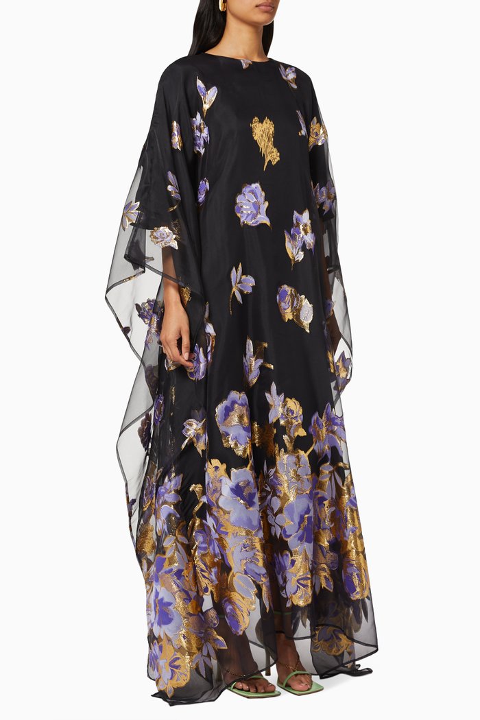 

Shimmer Roses Kaftan, Black