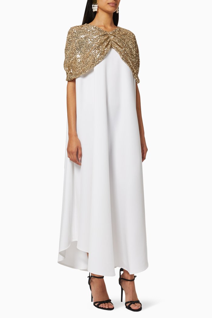 The Signature Cape Kaftan, White