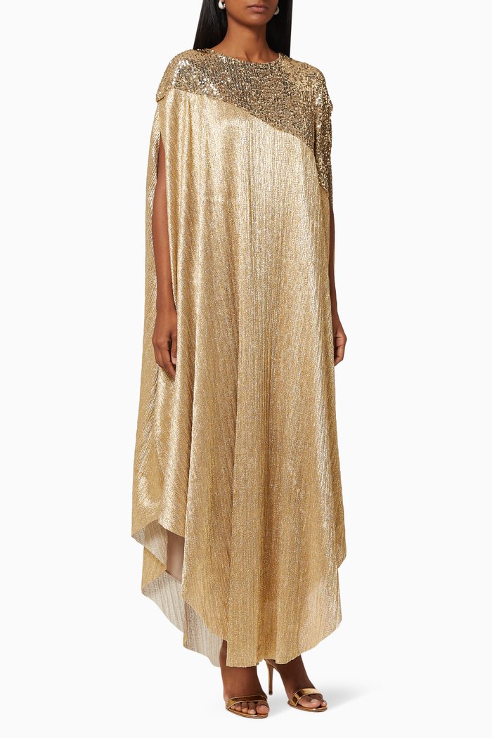 

The Signature Slanted Metallic Kaftan, Gold