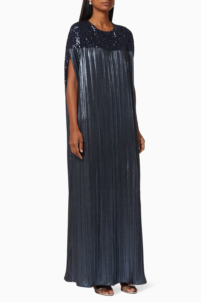 

The Signature Slanted Metallic Kaftan, Blue
