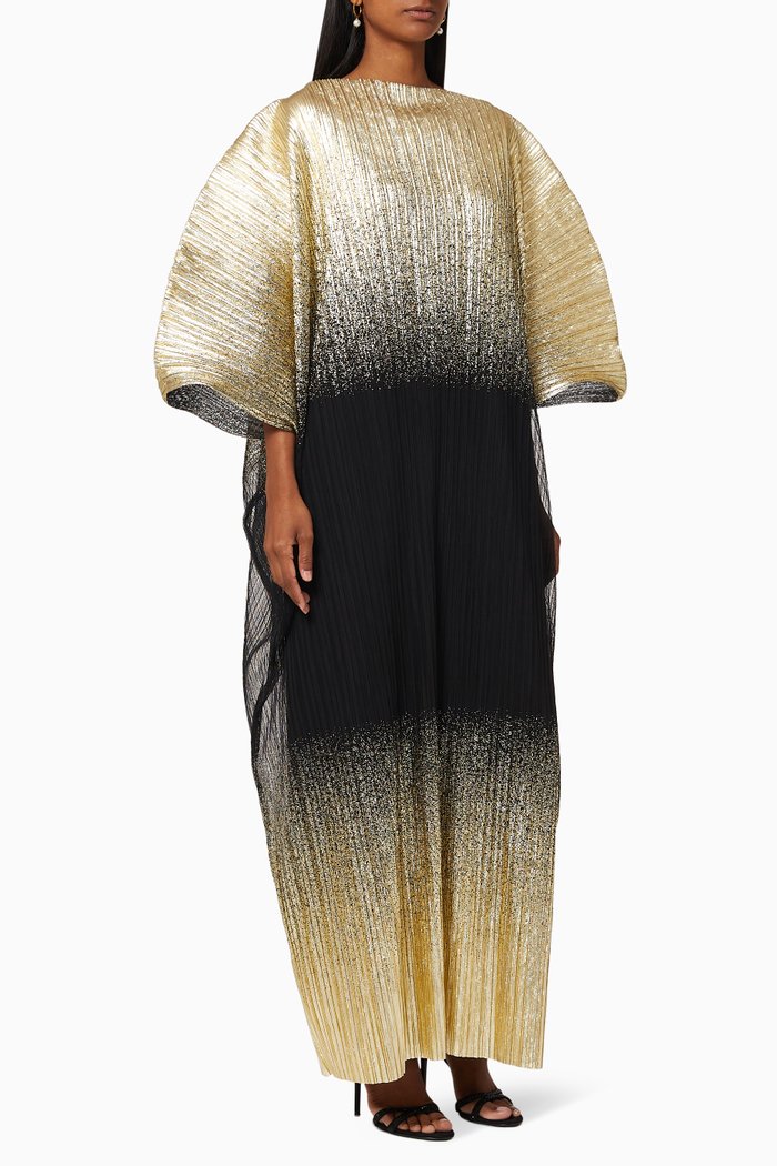 

Metallic Pleated Kaftan, Multicolour