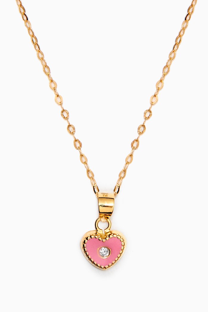 

Heart Enamel Pendant with Diamond in 18kt Yellow Gold