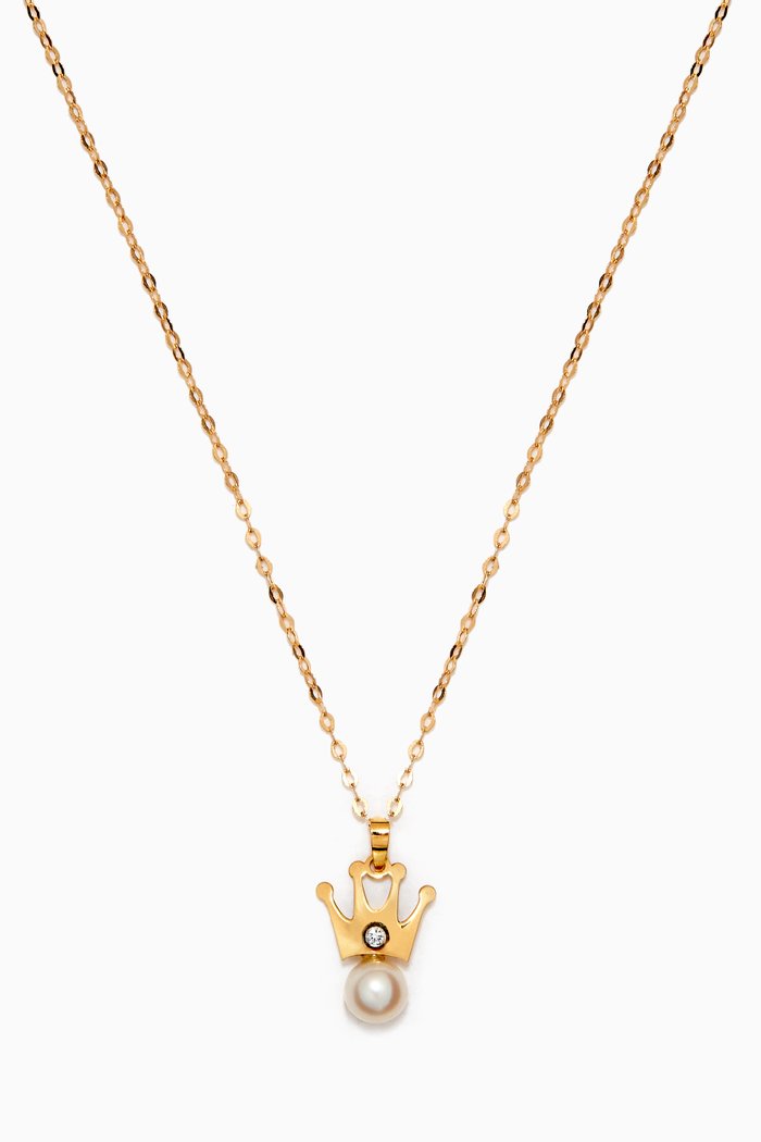 

My Princess Diamond Pendant with Pearl in 18kt Yellow Gold