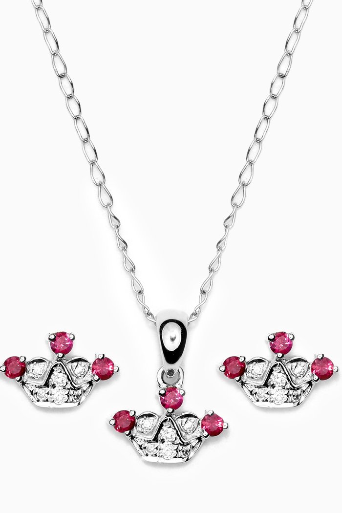 

My Princess Diamond Set with Ruby in 18kt White Gold