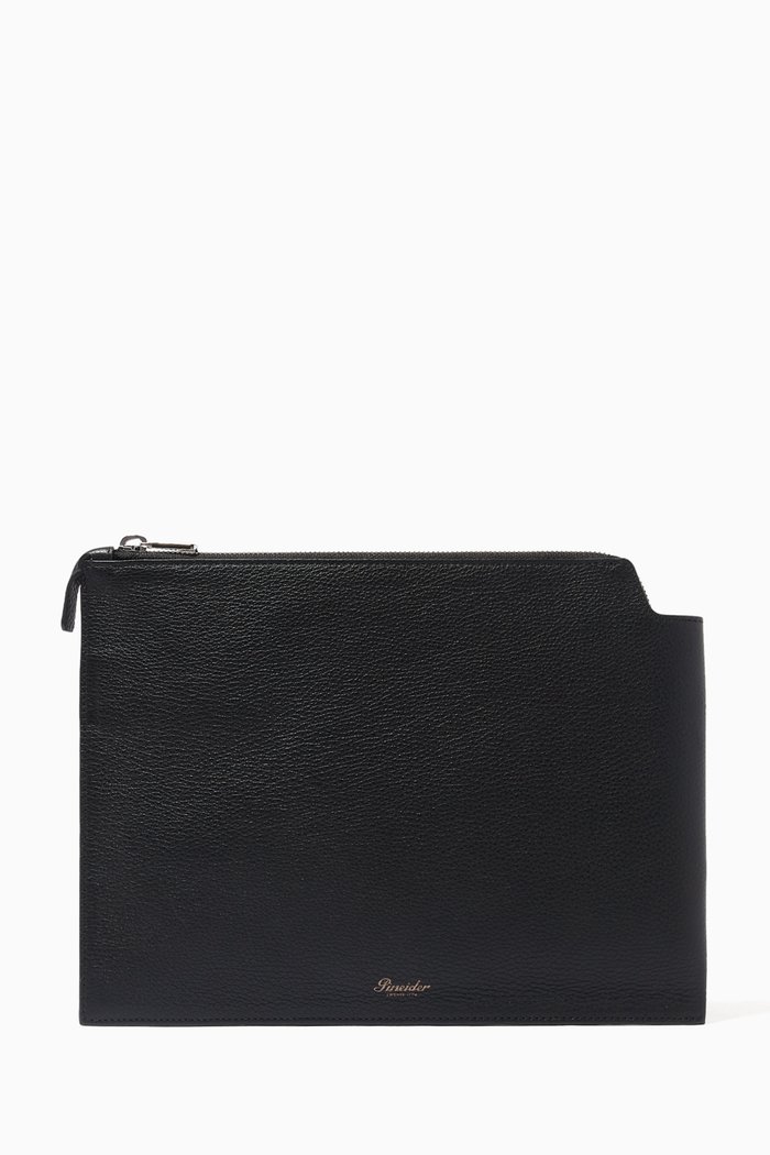 

Medium 360 A4 Pouch in Leather, Black