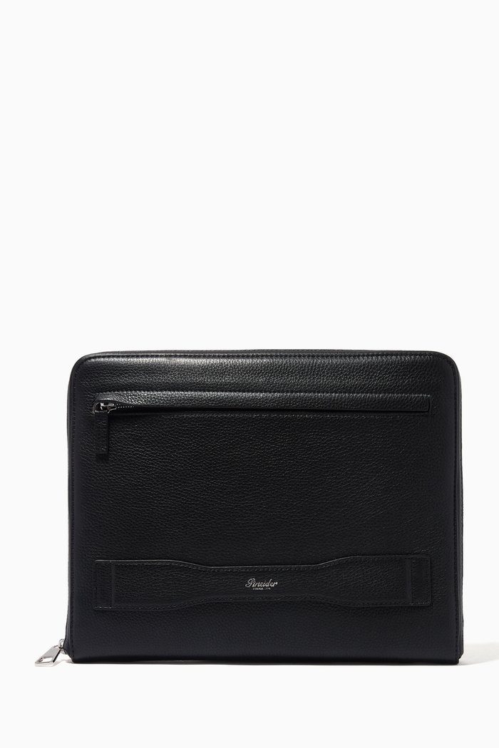 

Large 360 Essential Pouch in Leather, Black