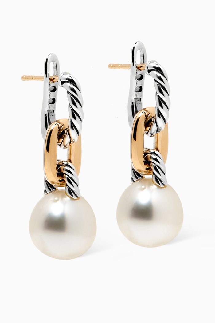 

DY Madison® Pearl Chain Drop Earrings in Sterling Silver & 18kt Yellow Gold