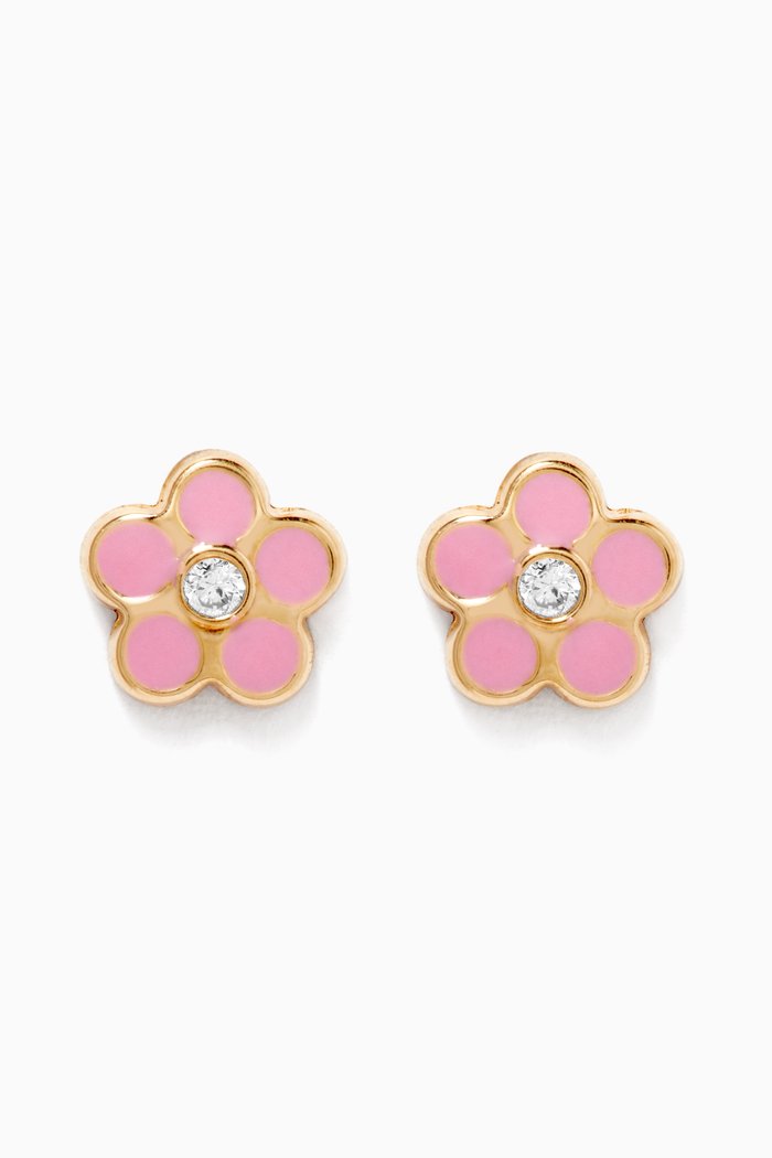 

Petunia Stud Earrings with Diamonds in 18kt Yellow Gold