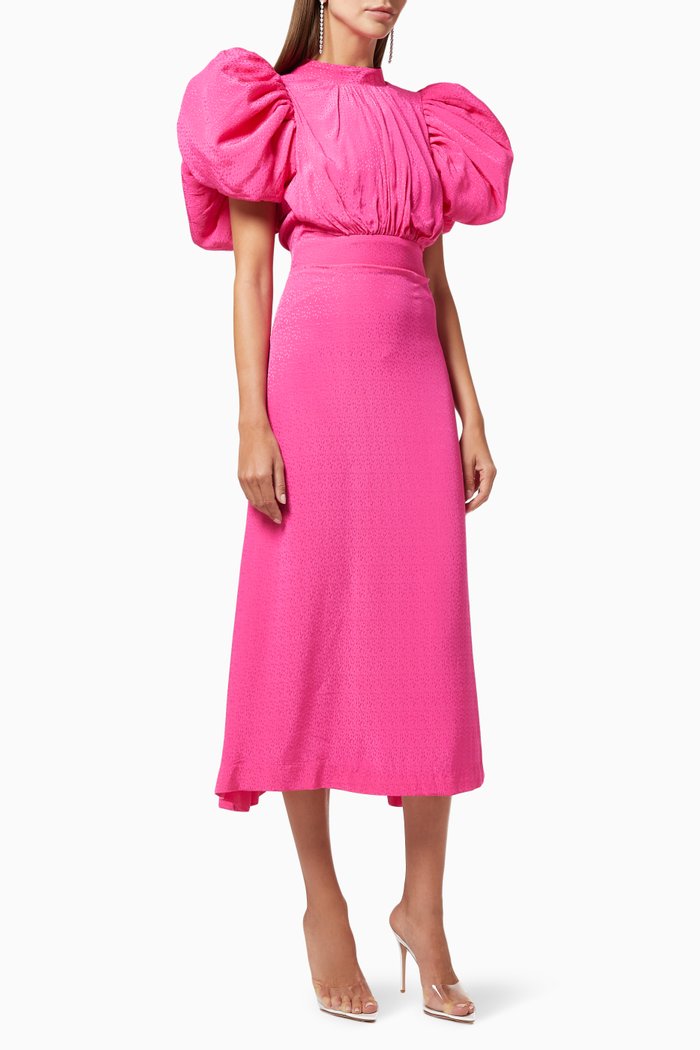

Dawn Dress with Puff Sleeves, Pink