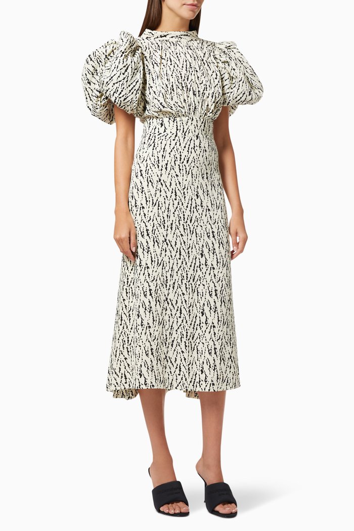 

Dawn Dress with Puff Sleeves, Black