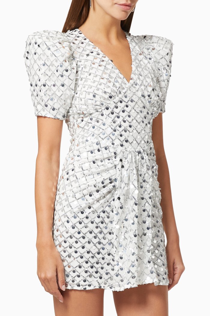 

Alma Dress with Sequin Embellishments, Silver