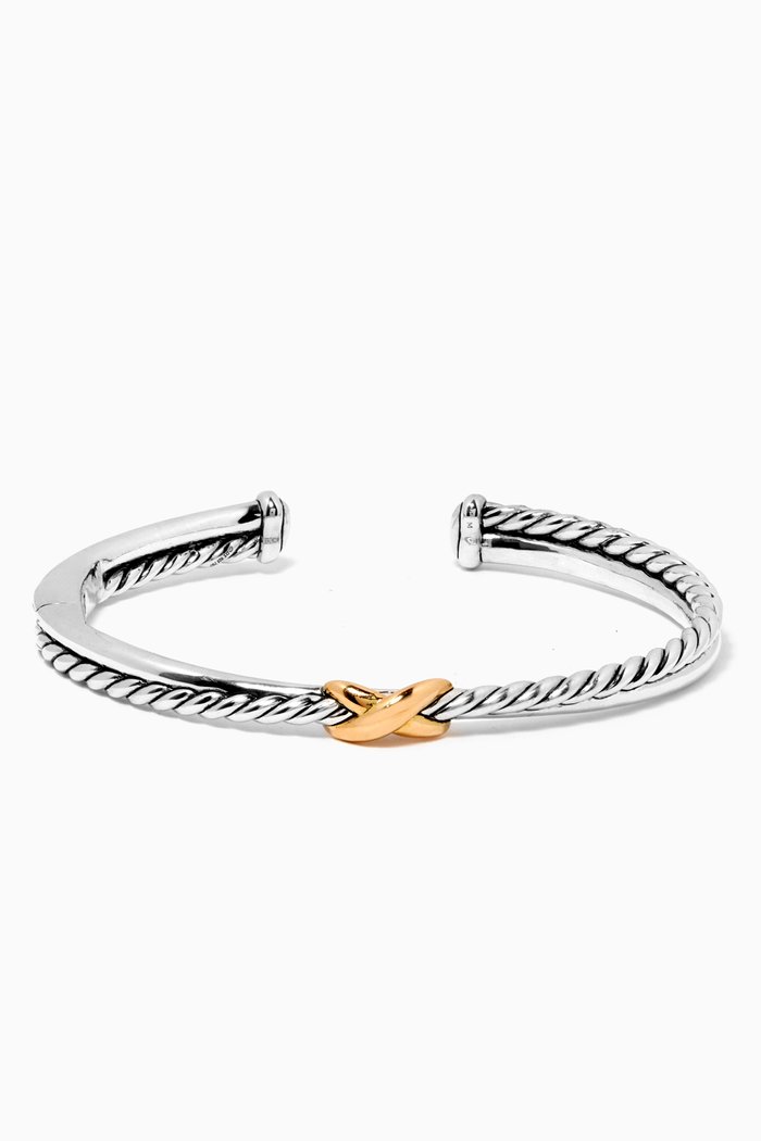 

Petite X 18kt Yellow Gold Centre Station Bracelet in Sterling Silver