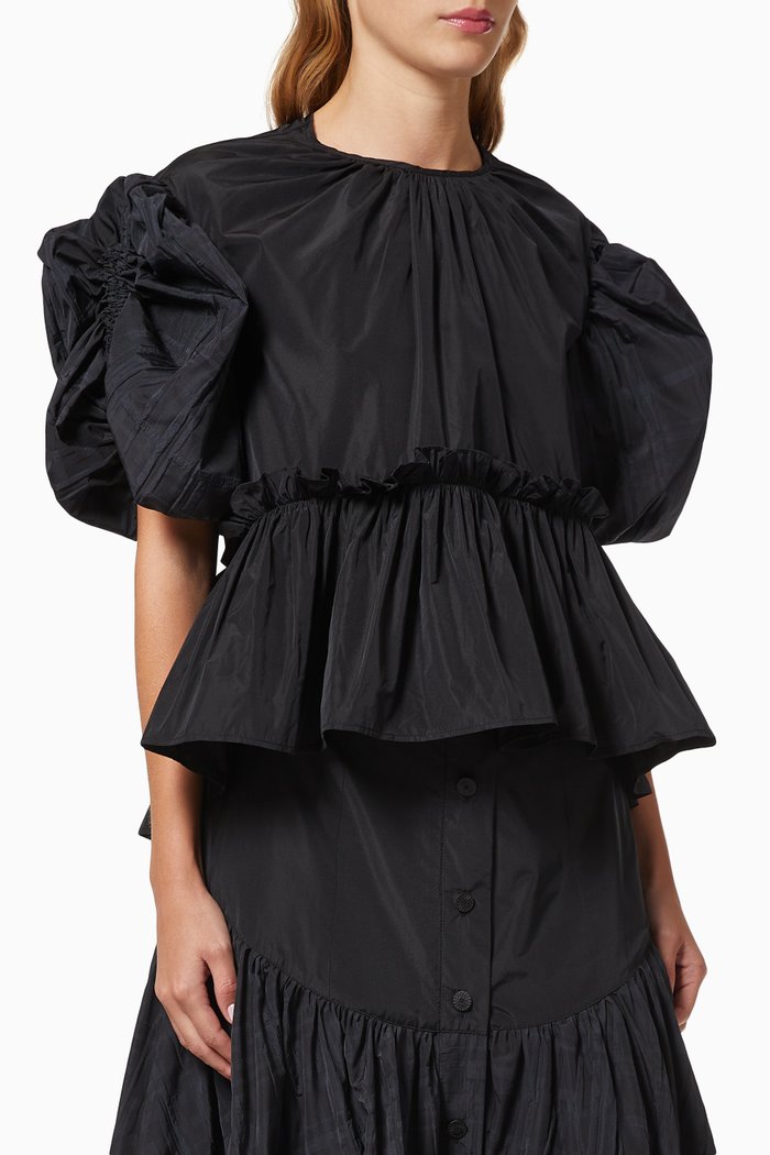 

Ada Textured Crepe Top, Black