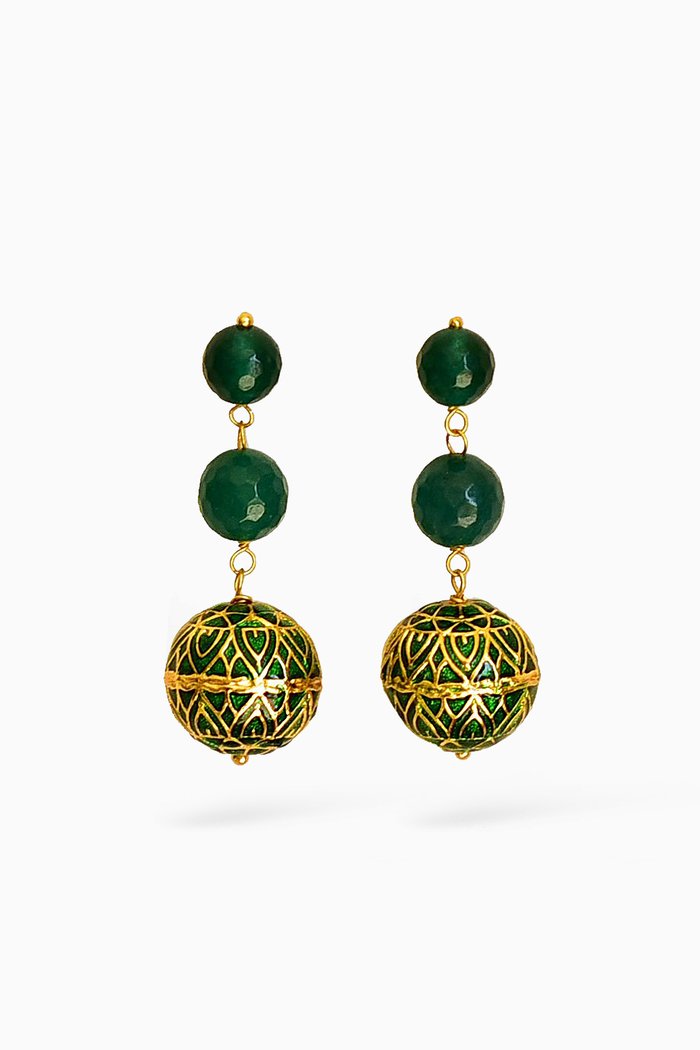 

Azana Earrings in 18kt Gold-plated Sterling Silver, Green