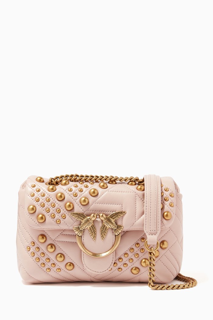 

Mini Love Bag Puff in Quilted Nappa, Pink