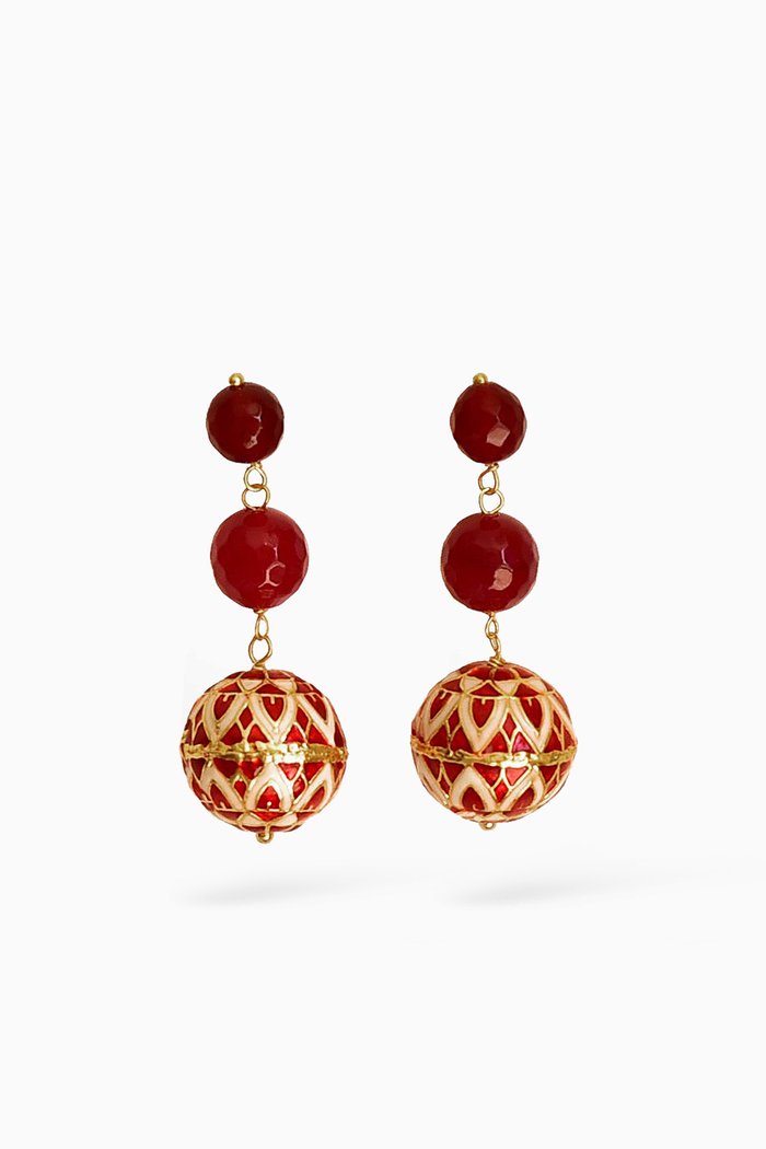 

Azana Earrings in 18kt Gold-plated Sterling Silver, Red