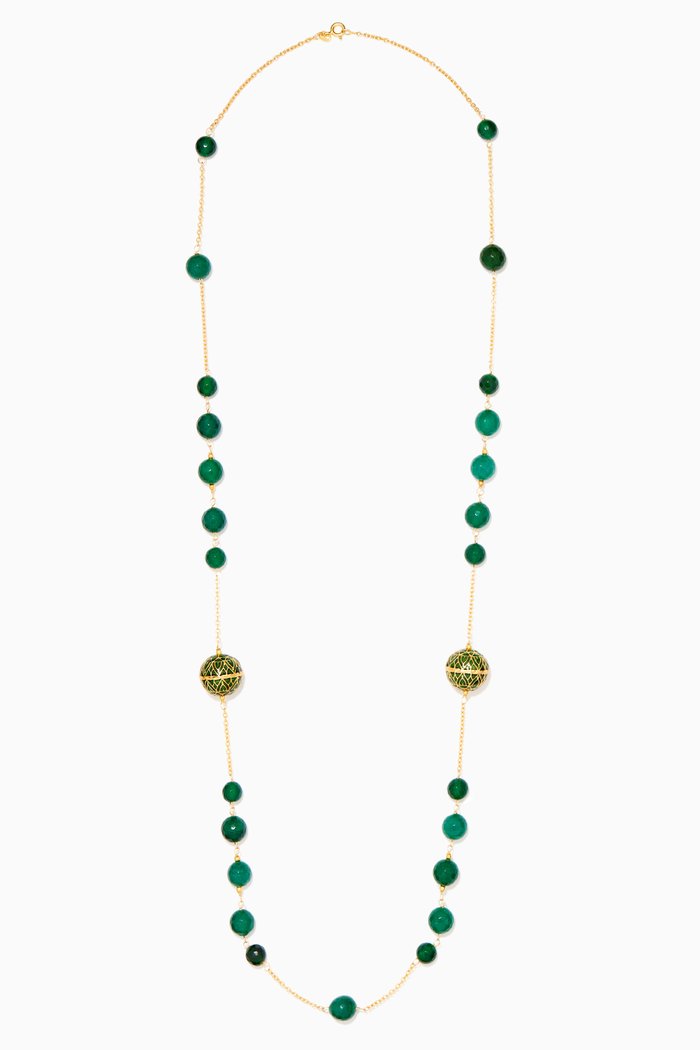 

Azana Necklace in 18kt Gold-plated Sterling Silver, Green