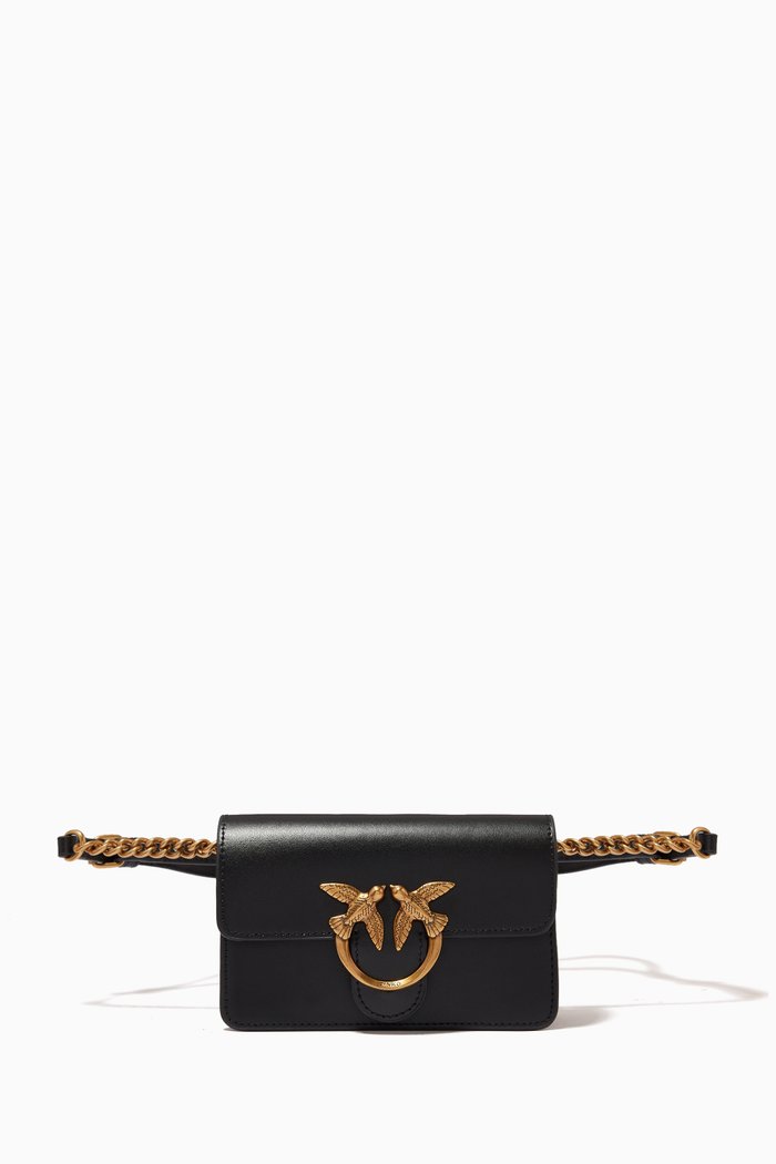 

Baby Love Icon Simply Belt Bag in Leather, Black