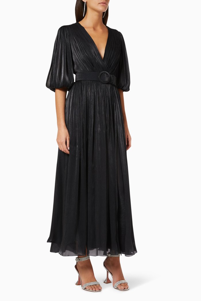 

Brennie Lurex Georgette Maxi Dress, Black