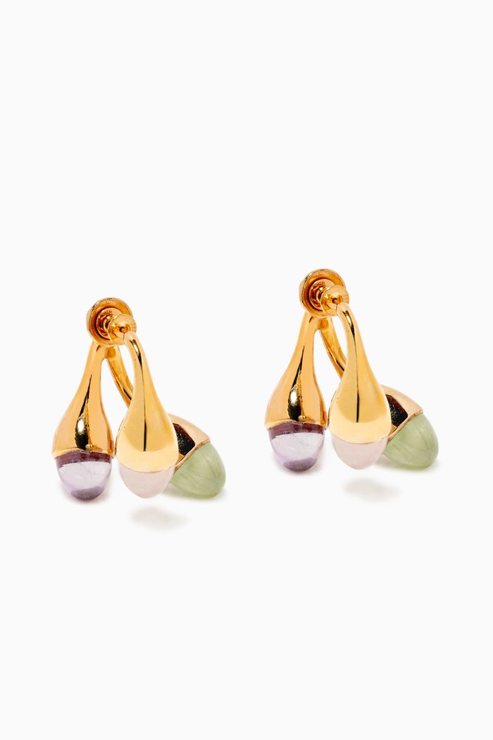 

Trio Earrings in 22kt Gold Vermeil, Multicolour