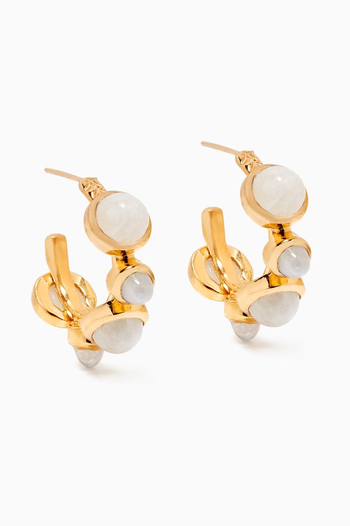 

Aegean Islands Earrings in 22kt Gold-Plated Sterling Silver, White