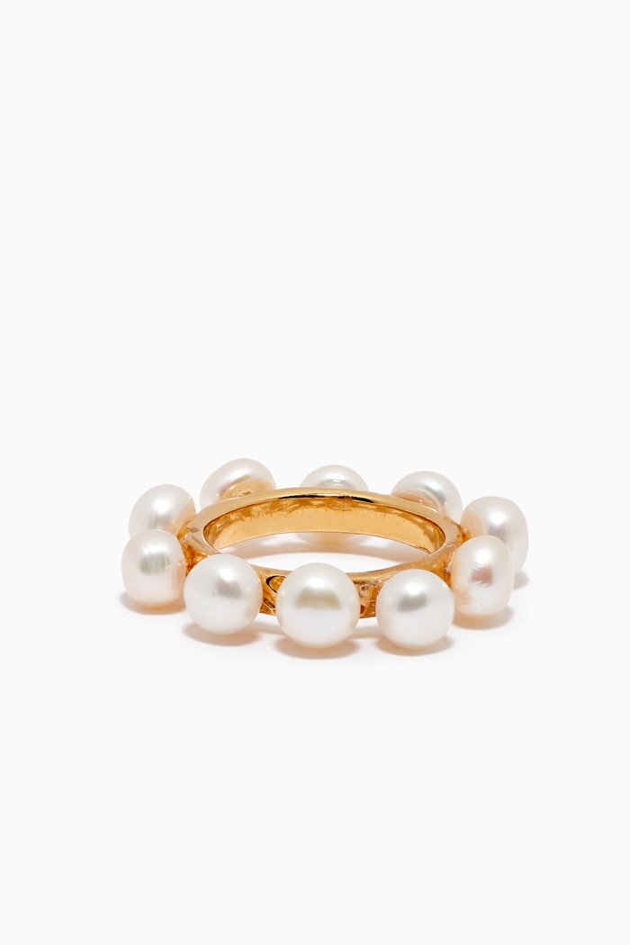 

Pearl Ring in 22kt Gold Vermeil, Yellow
