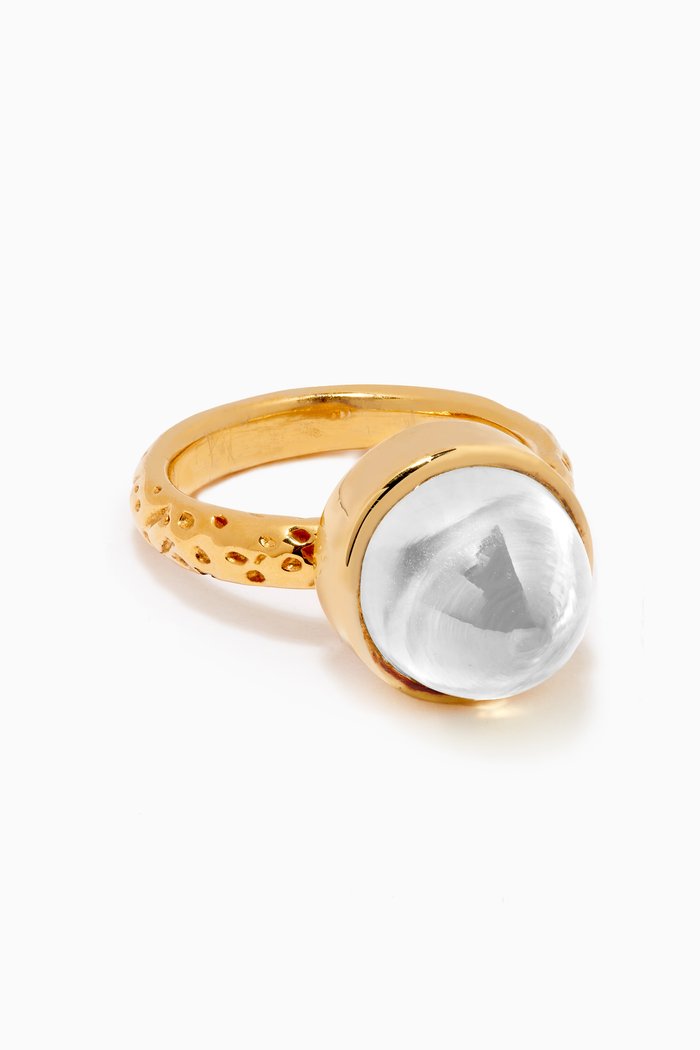 

Medium Asteroid Jupiter Ring in 22kt Gold Vermeil, White