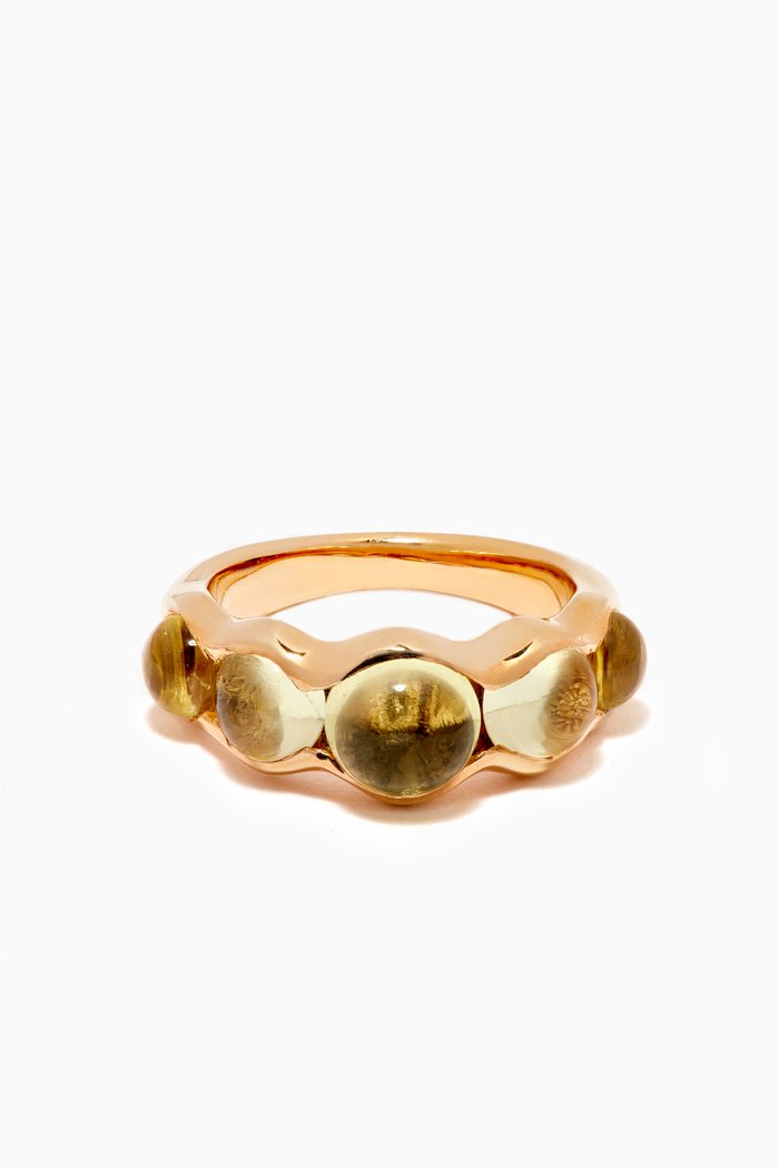 

Pea Ring in 22kt Gold Vermeil, Multicolour