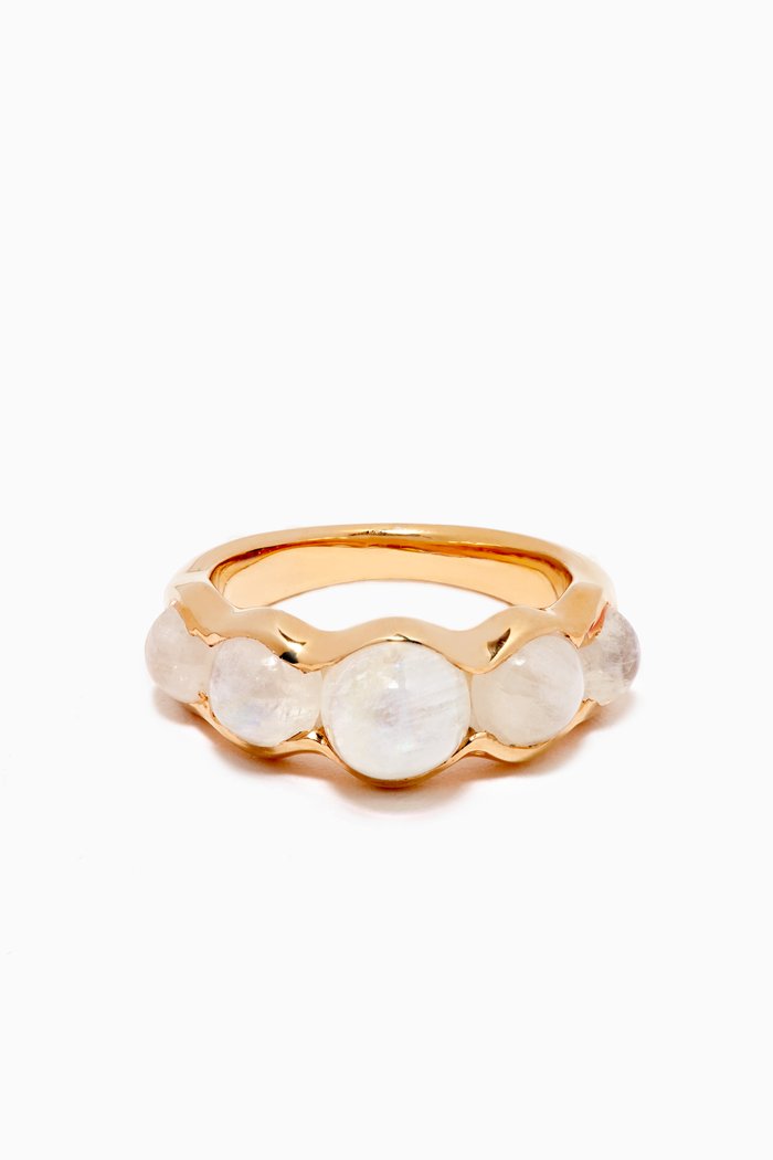 

Pea Ring in 22kt Gold-Plated Sterling Silver, White