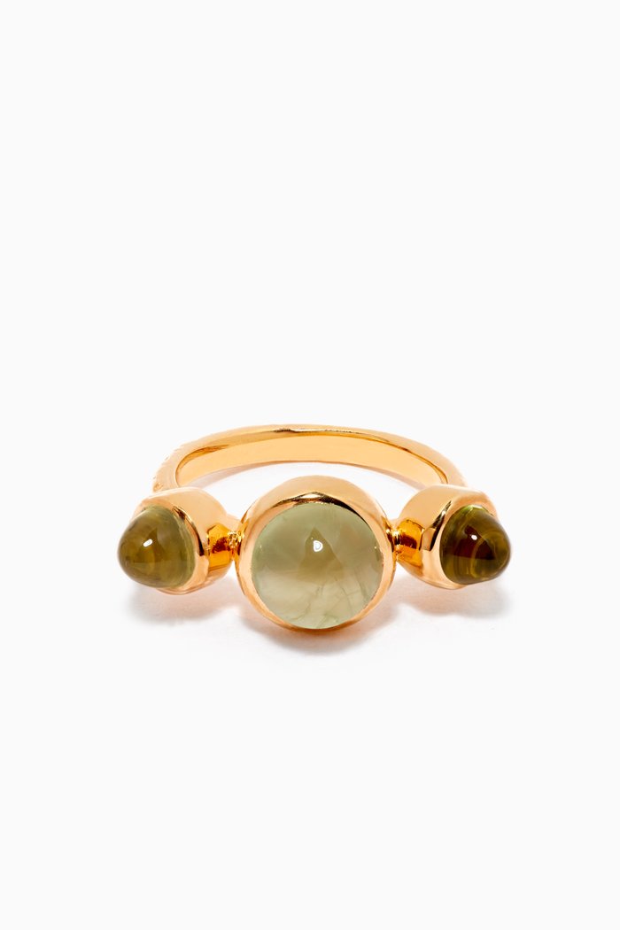 

Multiple Asteroid Ring in 22kt Gold-Plated Sterling Silver, Multicolour