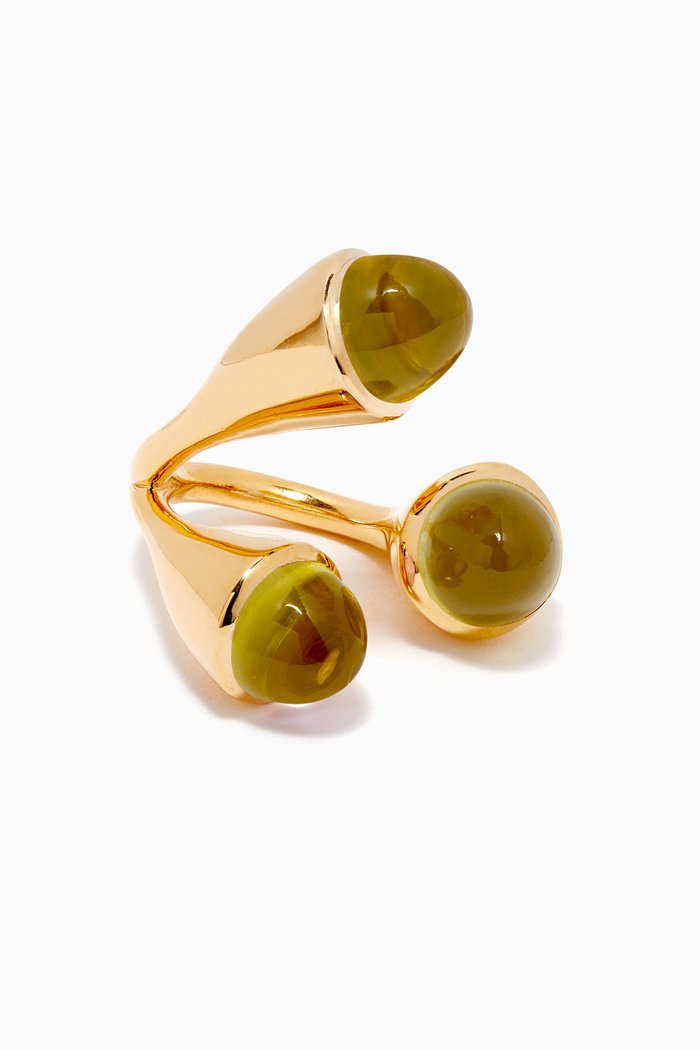 

Trio Ring in 22kt Gold Vermeil, Green